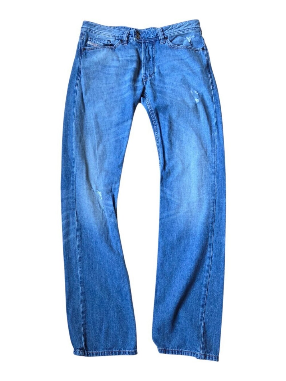 Vintage Y2K Diesel Viker-R-Box Jeans Blue Regular Straight Distressed Wash 32x34
